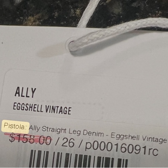 Pistola Ally Straight Leg Denim Jeans size 26 eggshell vintage - Picture 3 of 7